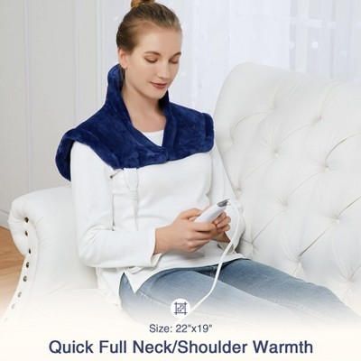 Electric Heating Pad for Neck, Shoulders, and Back ¨C Fast Heating Flannel Wrap with Adjustable Temperature, 22x19 Inch, Auto Shut-Off