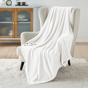 Bedsure Flannel Blanket – Solid Color Plush Throw, Ultra Soft and Fuzzy, 300GSM Lightweight Cozy Blanket for Bed or Sofa - 1 of 4