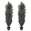 Sapphtopaz Artificial Pine Tree Indoor with Wood Trunk, 2pcs/set Simulation plant Artificial Tree Faux Plants, Room Decor for Home, Porch - 4 of 4