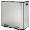 2 x 10.6 Gallon Stainless Steel Double Trash Can with Lid for Kitchen, Large Dual Trash and Recycle Bin Combo, Step-on Kitchen Metal Garbage Cans - 2 of 4
