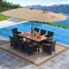 Tangkula 11 PCS Patio Dining Set w/ 15ft Double-Sided Patio Umbrella (Base Included) - 3 of 4