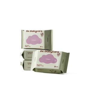 Bc Babycare Hypoallergenic Baby Wipes for Sensitive Skin,Fragrance-Free, Travel Size,60 Counts Per Pack - 1 of 4