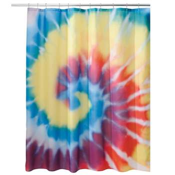 iDESIGN 72"x72" Tie Dye Fabric Bathroom Shower Curtain