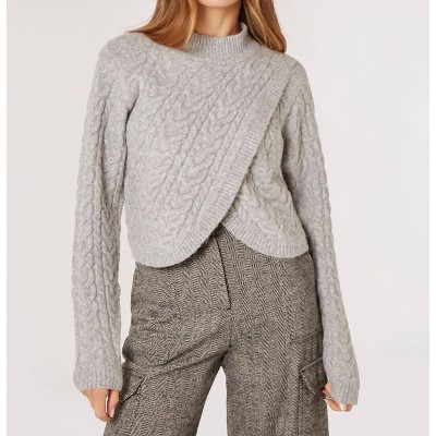 Women's Cable Sweater - APRICOT