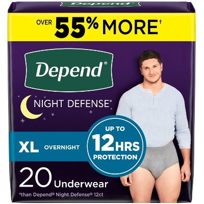 Photo 1 of Depend Night Defense Incontinence Disposable Underwear for Men - Overnight Absorbency