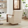 TIRAMISUBEST 30.3"W Swivel Upholstered Accent Chair with Solid Wood Armrests, 360¡ã Comfy Lounge Chair for Bedroom, Living Room, Office(Beige) - 3 of 4