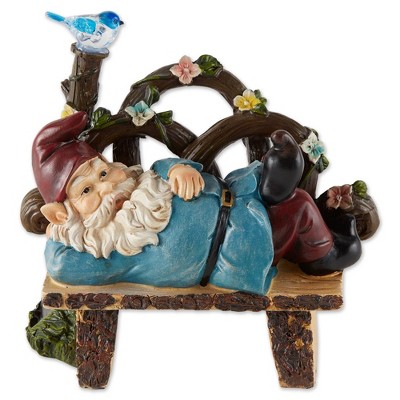 9.75" Polyresin Afternoon Nap Solar Gnome - Zingz & Thingz