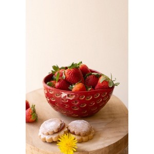 Handcrafted Ceramic Strawberry Bowl – 3"Tall Decorative Fruit Dish by Kalalou - 1 of 4