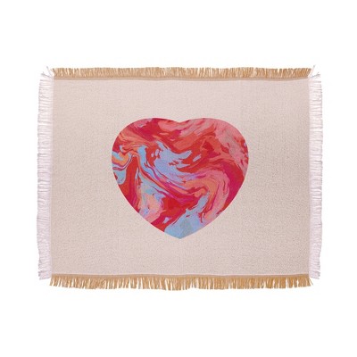El buen limon Heart and love retro psychedelic Woven Throw Blanket - Deny Designs