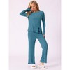 INSPIRE CHIC cheibear Women's Crewneck Soft Long Sleeve with Pocket Pajamas Set - 3 of 4