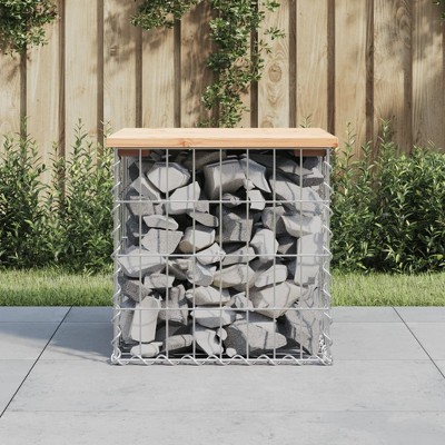 vidaXL Patio Bench Gabion Design 16.9"x17.3"x16.5" Solid Wood Pine