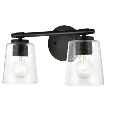 Contemporary Bell-Shaped Black Vanity Light, 15 in Width