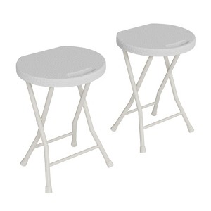 Folding Stool, Backless 18-Inch Stool, Portable with Handle, Foldable Bar Stool, Anti-Slip Feet, 600Lbs Capacity, for Bar Stools Kitchen Home Indoor - 1 of 4