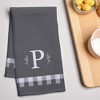 Personalization Mall Black & White Plaid Waffle Weave Kitchen Towel - 2 of 4