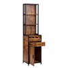 Sevobal Utility Storage Cabinets Vintage Cabinet with Shelves Drawer and Hair Dryer Holders, Cabinet for Bathroom Sylon, Brown, 17.25"*15.75"*70.75" - 2 of 4