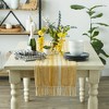Design Imports  Braided Stripe Jacquard Fringe Table Runner, 15X108", Honey Gold - 2 of 4