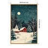 Amanti Art 28"x41" Red Houses and Snowy Night Sky by Pictufy Studio Framed Canvas Wall Art - 4 of 4