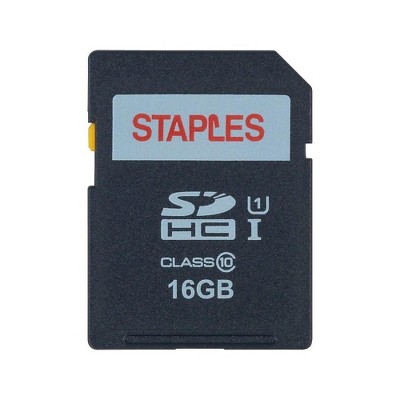 Staples 16GB High Speed SDHC Card Class 10 Flash Memory Card 28419