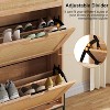 Jojoka 2-Drawer Flip Shoe Cabinet with Adjustable Shelves and Rattan Front for Entryway Storage Organizer - 4 of 4