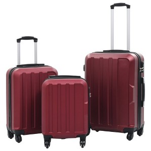 vidaXL Hardcase Trolley Set 3 pcs Wine Red ABS - 1 of 4