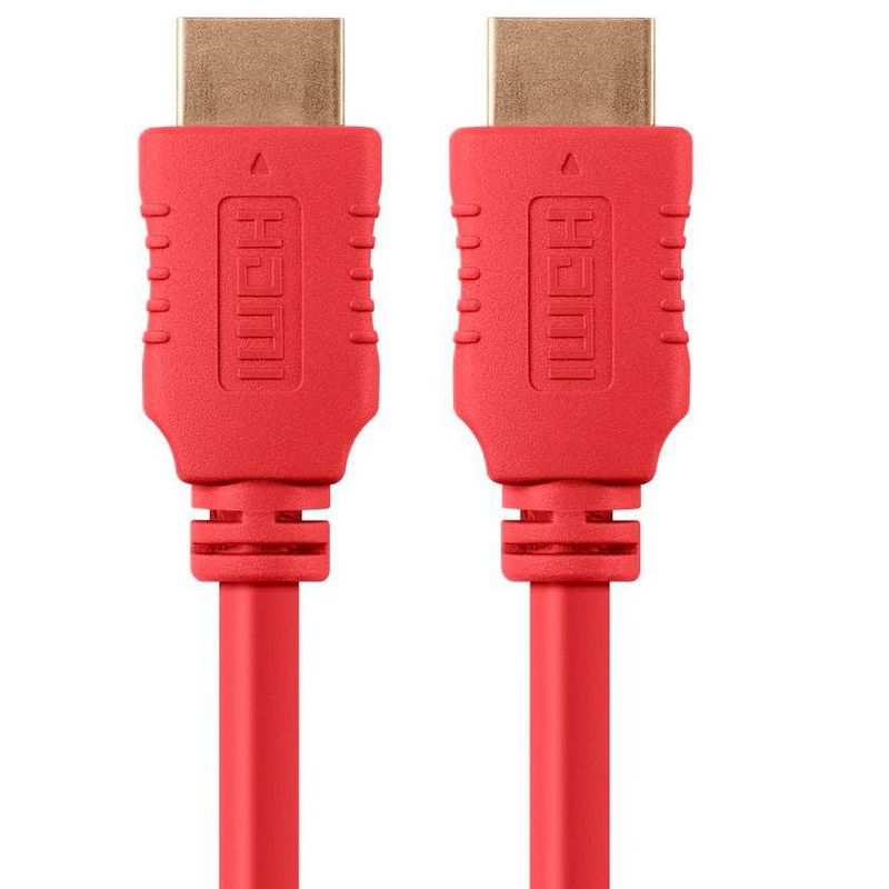 Monoprice HDMI Cable - 10 Feet - Red | High Speed, 4K@24Hz, HDR, 18Gbps, YUV 4:4:4, 28AWG, Compatible with UHD TV and More - Select Series, 1 of 7