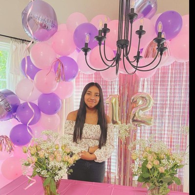 54ct Large Balloons Arch With Backdrop Pink/purple/lavender