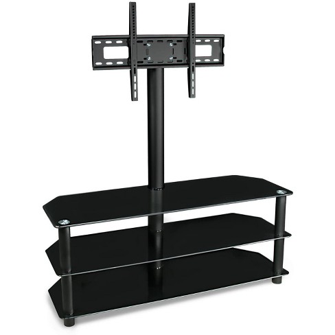 vidaXL TV Stand / Monitor Riser Glass Black 43.3x11.8x5.1