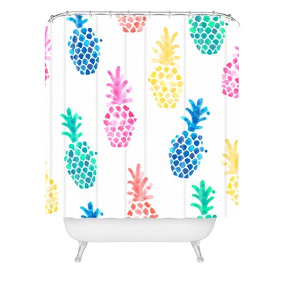 Dash and Ash Pineapple Paradise Shower Curtain Blue - Deny Designs