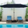 Tangkula 15FT Double-Sided Twin Umbrella Sun Shade Outdoor Crank Market Base Orange Patio - 2 of 4