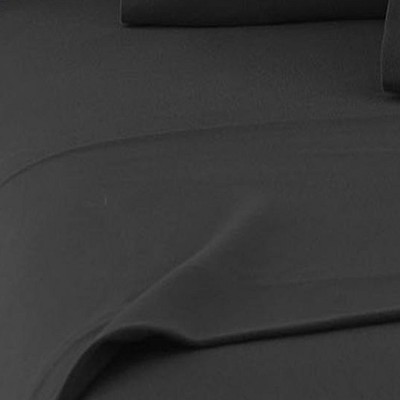 Twin Charcoal Cotton Polyester Flannel Sheet Set