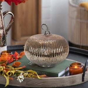 Whisen Foil Glass Lustre Mercury Pumpkin, Pumpkin Ornament Decor for Harvest Festival Fall Festival, Thanksgiving - 1 of 4