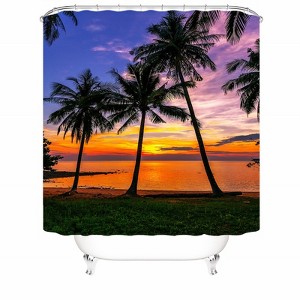 Sunset Seaside Shower Curtains for Bathroom Waterproof Fabric Bath Curtain Durable Soft Stylish Bathroom Decor 72x72 Inch - 1 of 1