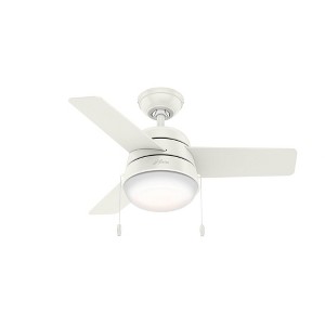 Hunter Fans 36" Aker Lighted Ceiling Fan Fresh White Finish Modern Design with LED Light Kit and WhisperWind Motor - 1 of 1