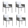 vidaXL Patio Chair 4 Pcs, Outdoor Chair Lawn Chair, Outdoor Seat with Cushions, Patio Set for Balcony Deck Garden, Modern Style, Brown Poly Rattan - 2 of 4