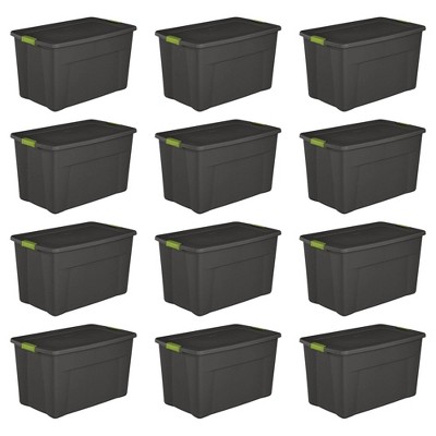 Sterilite 19453V04 35 Gal. Storage Tote Box w/ Latching Container Lid (12 Pack)