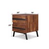 TIRAMISUBEST Walnut & Black Buffet Sideboard Cabinet: A Stylish and Modern Storage Solution for Elevating Your Dining Room - 2 of 4