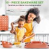 NutriChef 10 Pcs Flexible & Non-Stick Carbon Steel Bakeware Set – Professional Home Kitchen Bake Pan Set with Black Silicone Handles - 2 of 4