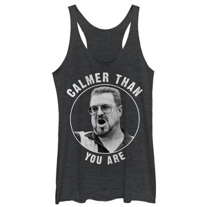 Women's The Big Lebowski Walter Calmer Than You Racerback Tank Top - 1 of 3