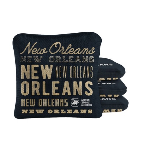 Gameday New Orleans Football Synergy Pro Black Cornhole Bags (Set of 4) - image 1 of 4