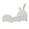 TIRAMISUBEST Twin Size Upholstered Bunny-Shape Headboard  Princess Bed, Platform Bed with Storage Footboard - 4 of 4