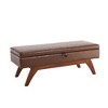 Kumasinova 47" Teddy/PU Leather Storage Ottoman Bench,Foot Stool with Solid Wood Legs,Multifunctional End of Bed Storage Bench and for Bedroom - 2 of 4