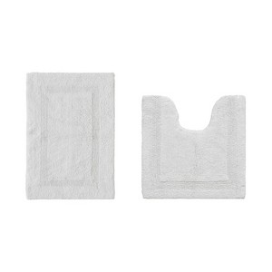 Lux Premium 100% Cotton Tufted Solid Reversible 2 PC Bath Rug Set – Ultra-Soft, Water-Absorbent, Durable, Machine Washable Bathroom Rug - 1 of 4