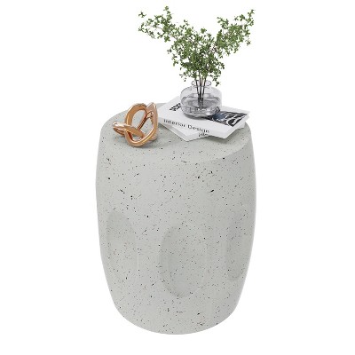Outdoor Lightweight Concrete Side Table Indoor Accent Table Garden Furniture New