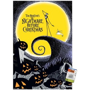 Trends International Disney Tim Burton's The Nightmare Before Christmas Unframed Wall Poster Print Clear Push Pins Bundle 22.375" x 34" - 1 of 4