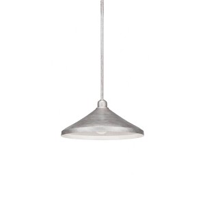 Toltec Lighting Vintage 1 - Light Pendant in  Aged Silver with 14” Aged Silver Cone Metal Shade Shade - 1 of 1