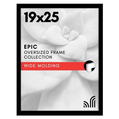 Americanflat 19x25 Poster Frame with Polished Plexiglass - Black Picture Frame - Wide Photo Frames Made of Engineered Wood - Epic - Black