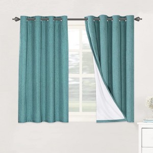 H.Versailtex Linen 100% Blackout Curtains Thermal Insulated Linen Drapes, Grommet White Liner Sold of 2 Panels - 1 of 4