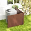 Tangkula 2PCS Air Conditioner Fence, Decorative Trash Can Enclosure with Stakes 48”L x 37.5”H Pool Equipment Fence Screen Black/White - 3 of 4