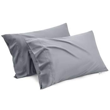 Bedsure Pillow Cases Queen Size Set of 4, Rayon Derived from Bamboo Cooling Pillowcase, Grey