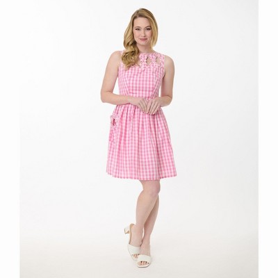 Unique Vintage Women's Cutout Weave Swing Dress